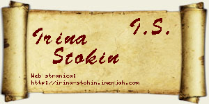 Irina Stokin vizit kartica